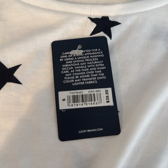 Lucky Brand White Star Print Short Sleeve Tee - Picture 3 of 6